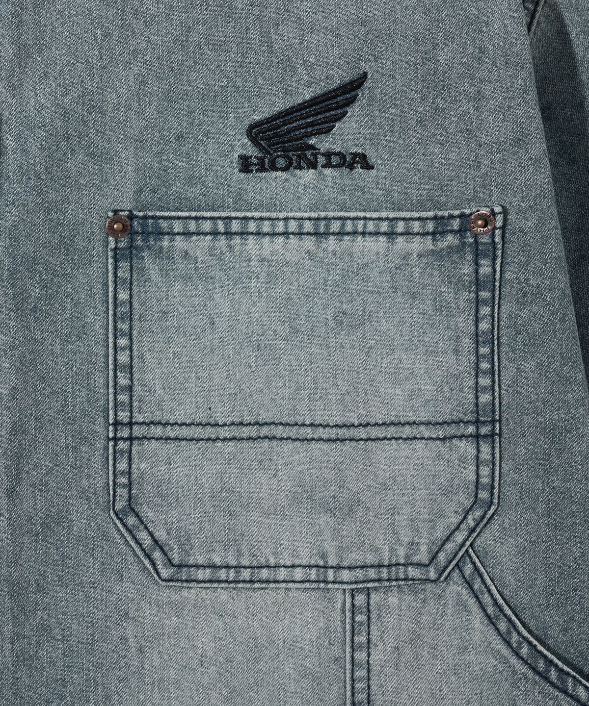 핍스 모터사이클(PHYPS MOTORCYCLE) Denim Carpenter Half Sleeve Shirts Blue
