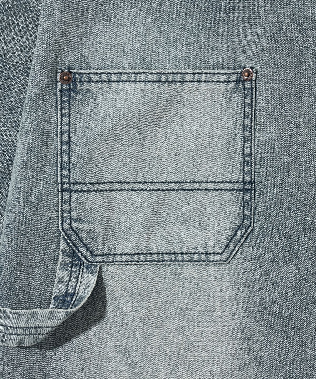핍스 모터사이클(PHYPS MOTORCYCLE) Denim Carpenter Half Sleeve Shirts Blue