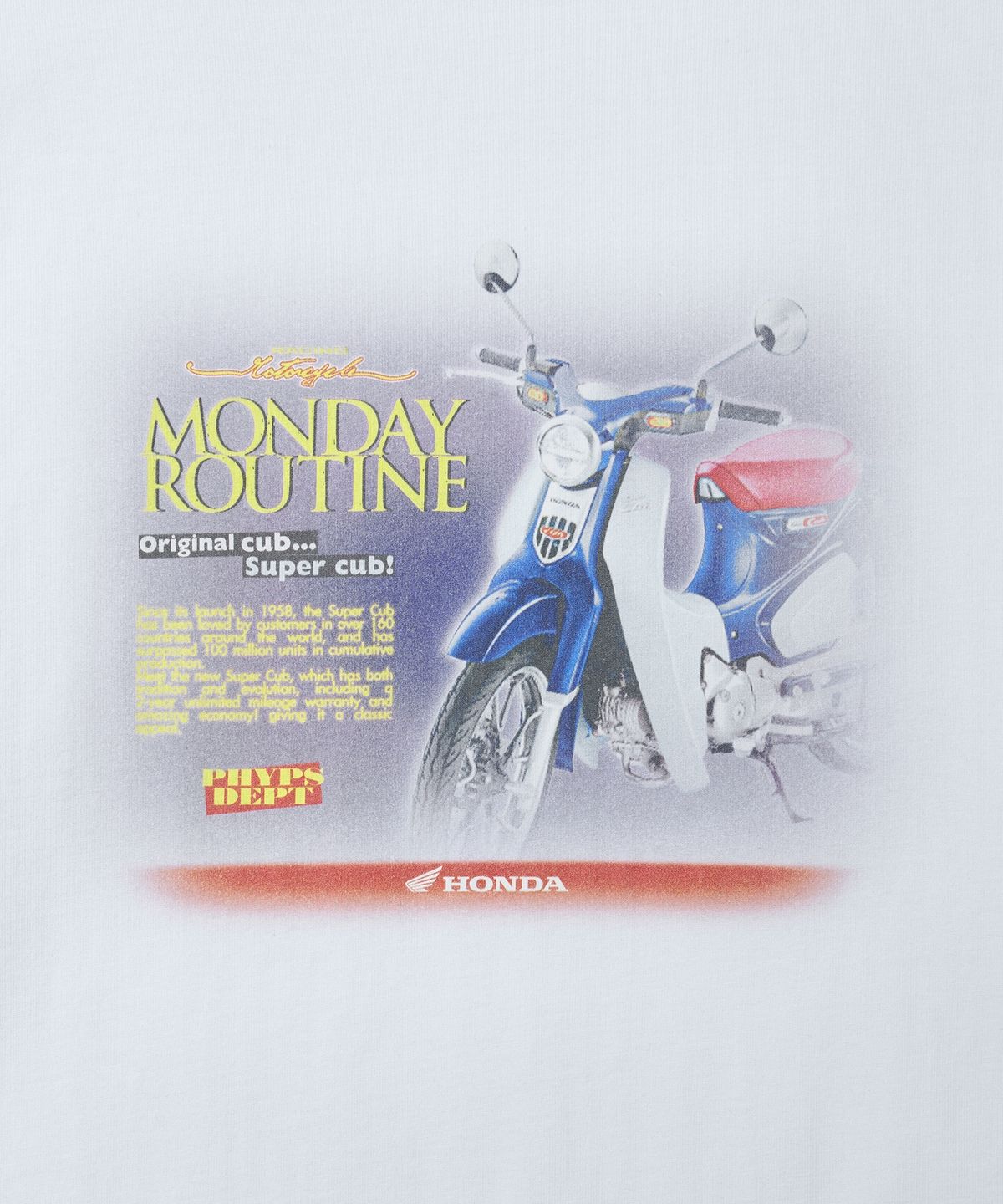 핍스 모터사이클(PHYPS MOTORCYCLE) Super Cub Short Sleeve White