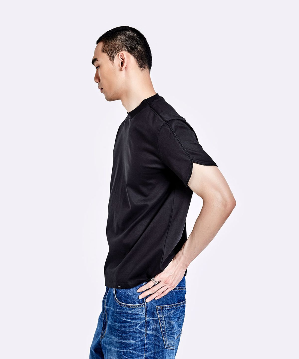 51퍼센트(51PERCENT) Side thong t-shirt - Black