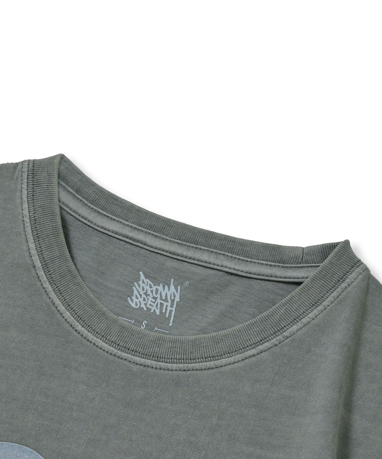 MUSINSA | BROWNBREATH W BB HEART PIGMENT CROP TEE - CHARCOAL