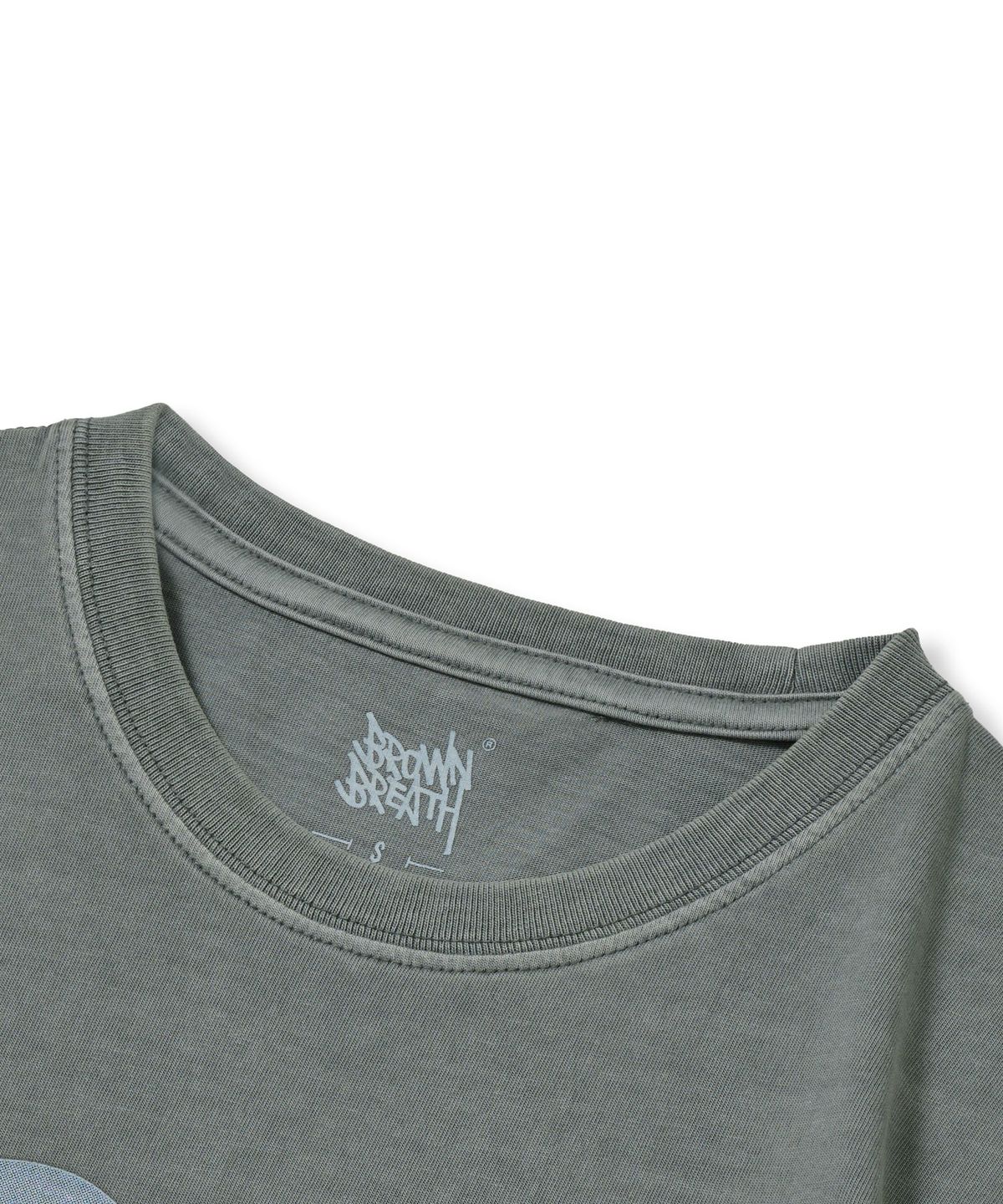 브라운브레스(BROWNBREATH) W BB HEART PIGMENT CROP TEE - CHARCOAL