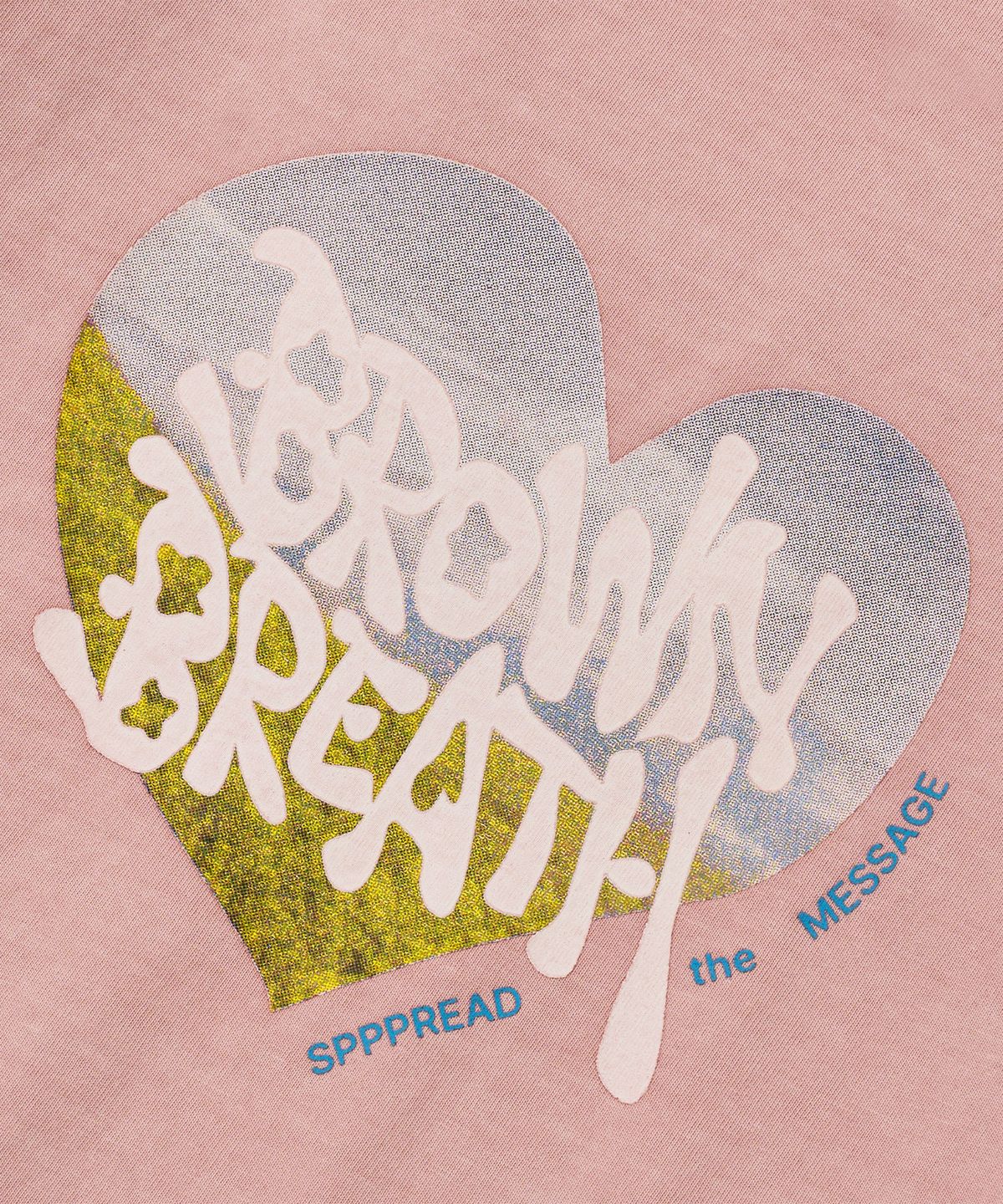 브라운브레스(BROWNBREATH) W BB HEART PIGMENT CROP TEE - INDY PINK
