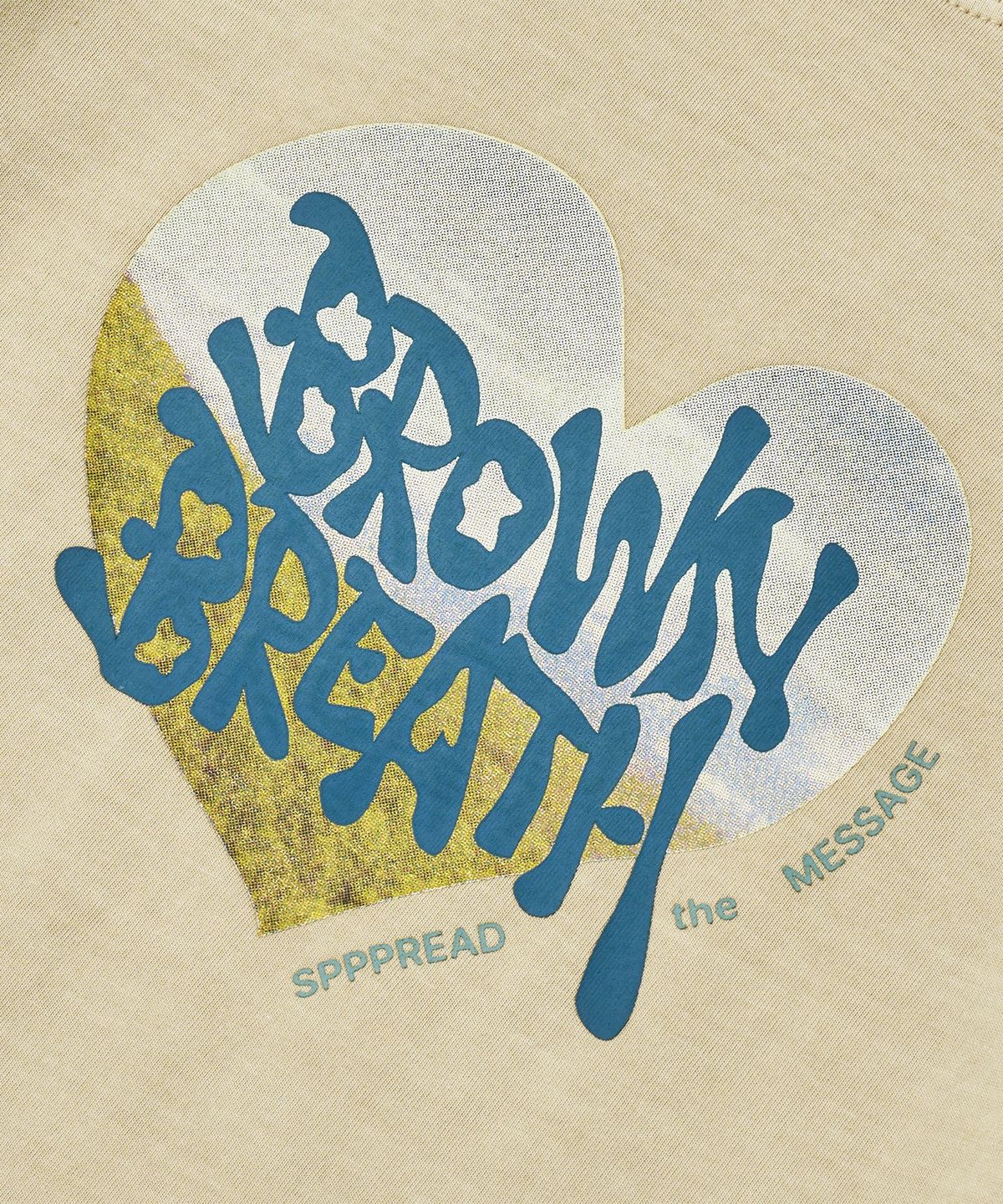 브라운브레스(BROWNBREATH) W BB HEART PIGMENT CROP TEE - BEIGE