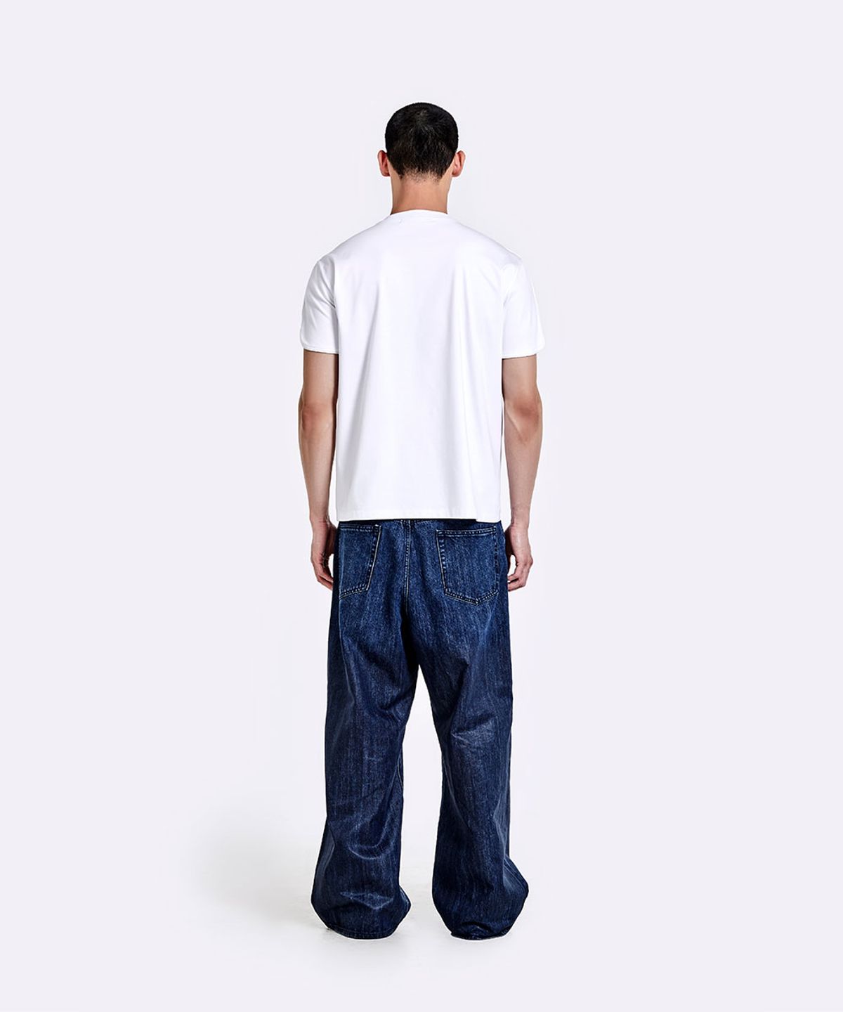 51퍼센트(51PERCENT) Coated Oversized denim pants - Deep blue