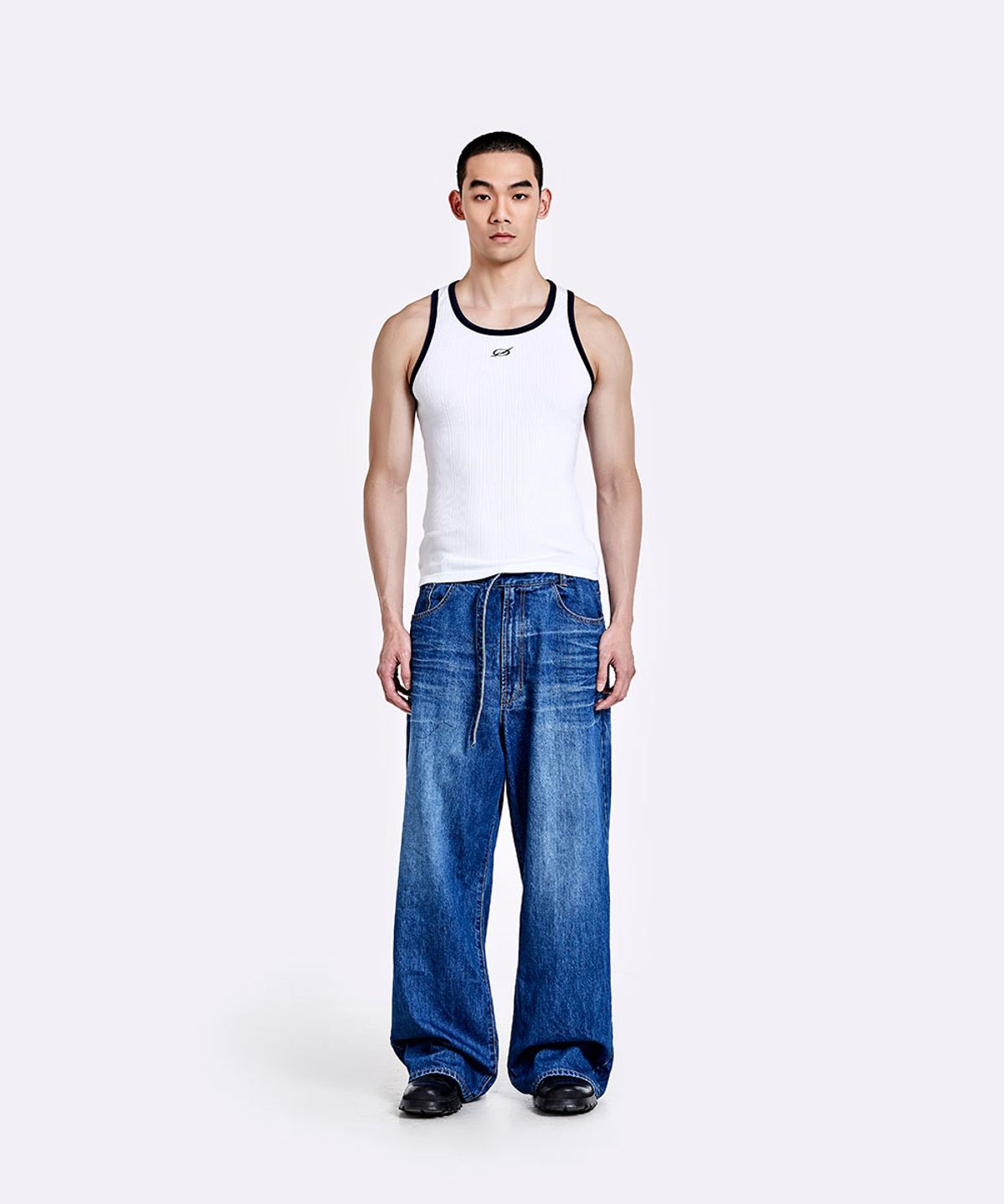 51퍼센트(51PERCENT) Oversized denim pants - Deep blue