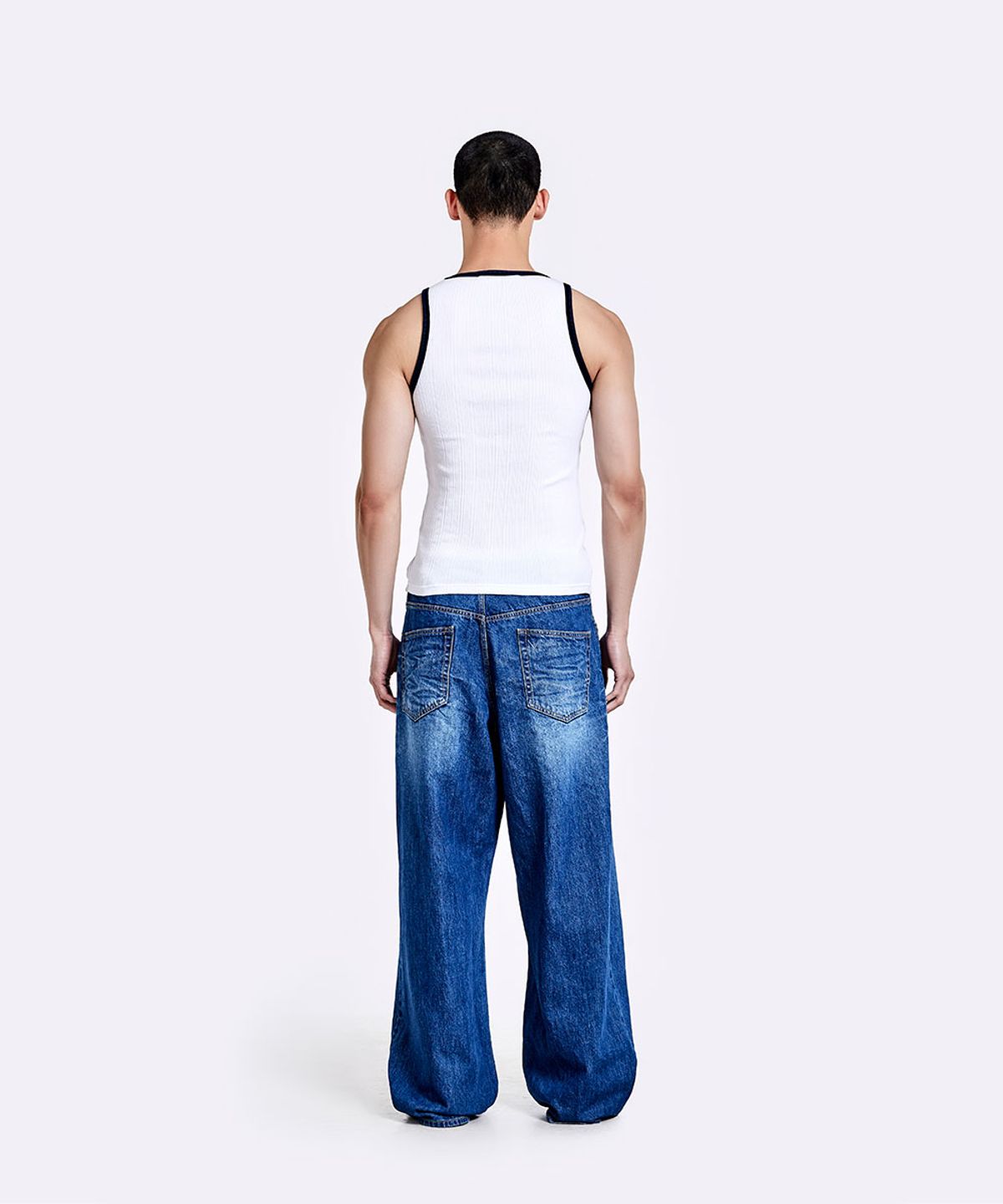 51퍼센트(51PERCENT) Oversized denim pants - Deep blue