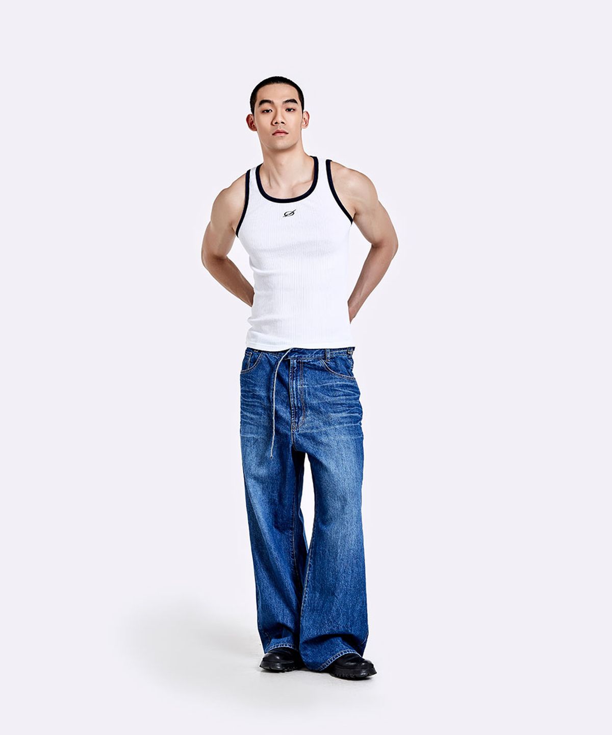 51퍼센트(51PERCENT) Oversized denim pants - Deep blue