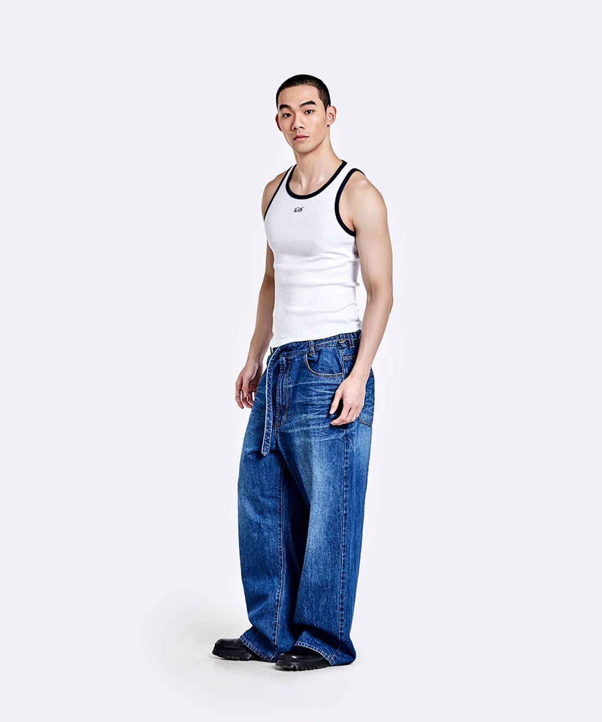 51퍼센트(51PERCENT) Oversized denim pants - Deep blue