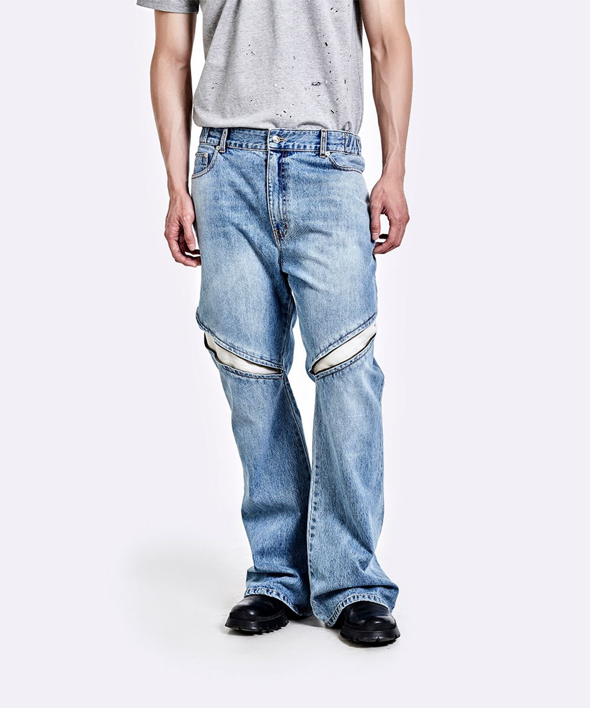 51퍼센트(51PERCENT) Devils denim pants - Light Blue