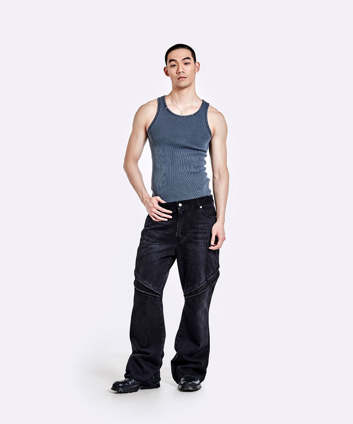 51퍼센트(51PERCENT) Devils denim pants - Washed black