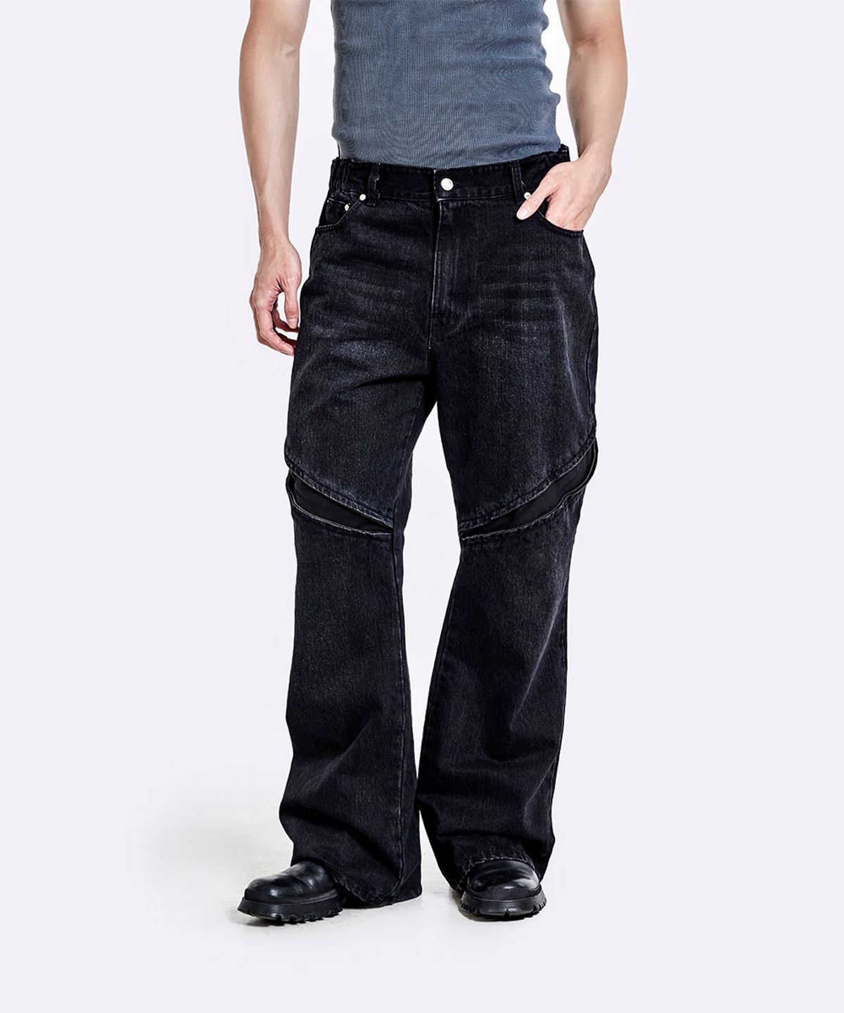 51퍼센트(51PERCENT) Devils denim pants - Washed black