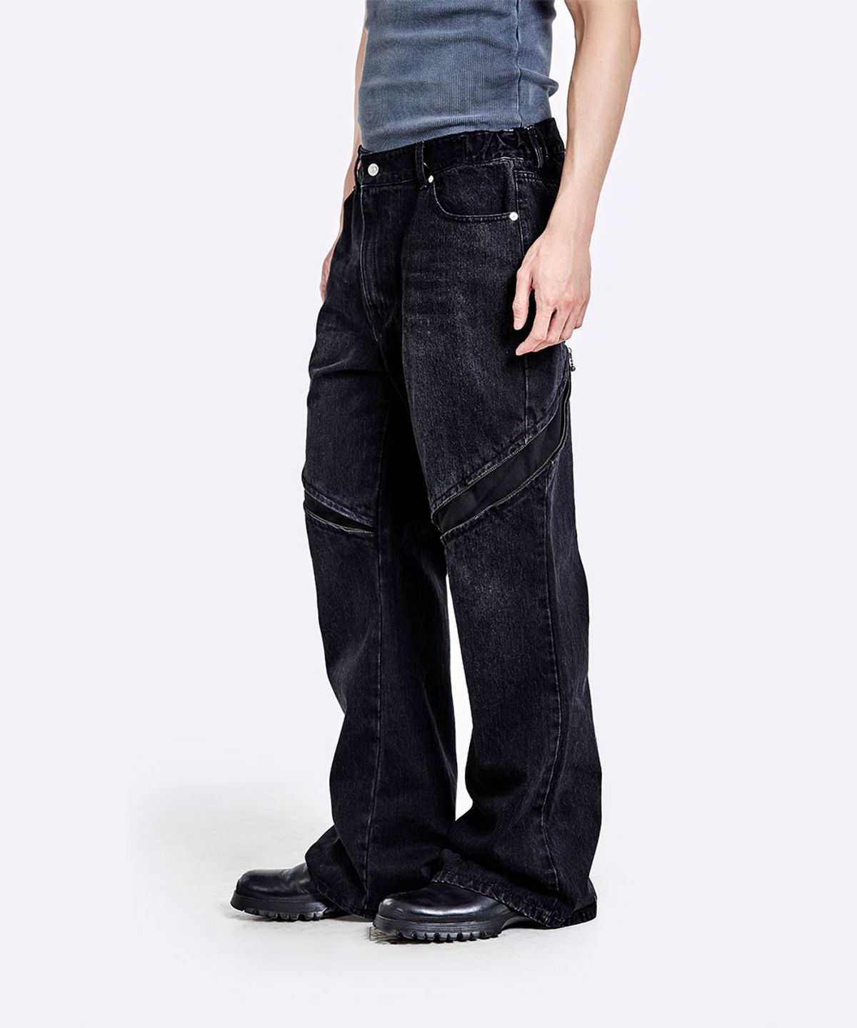 51퍼센트(51PERCENT) Devils denim pants - Washed black