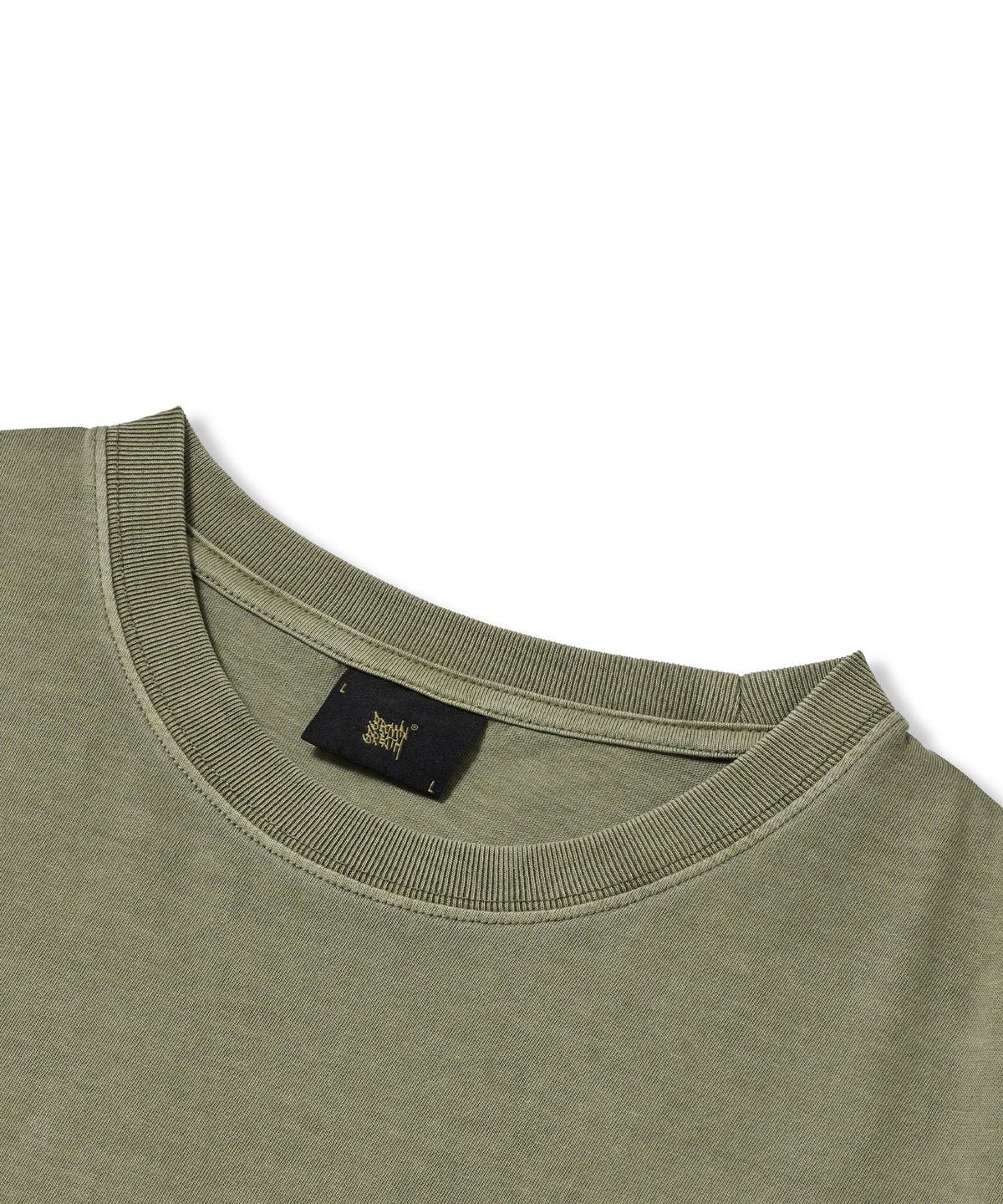 브라운브레스(BROWNBREATH) PIGMENT TAG TEE - OLIVE