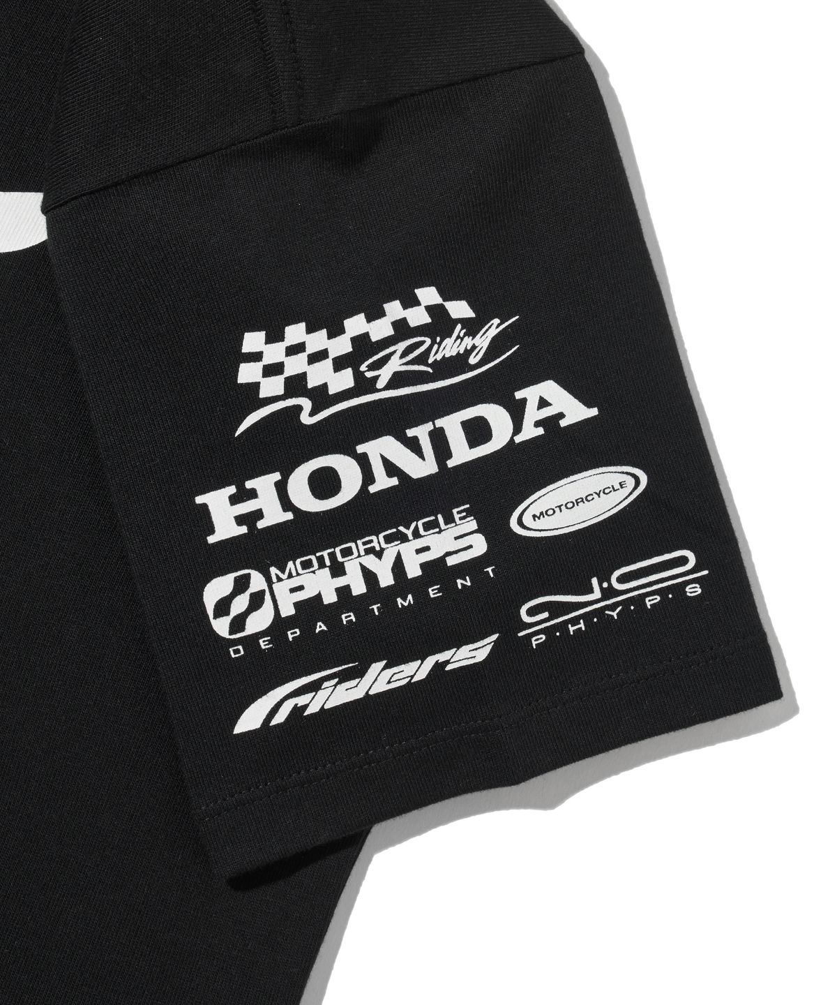 핍스 모터사이클(PHYPS MOTORCYCLE) Womens Wing Collect Logo Short Sleeve Black