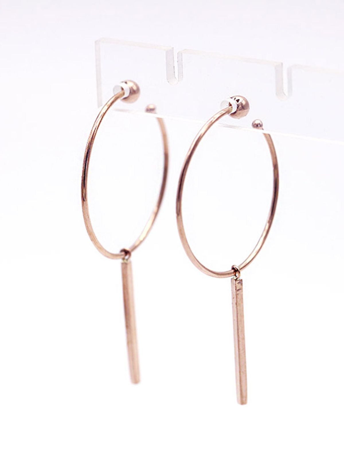 미니멀피어싱(MINIMALPIERCING) 14K 스틱 드롭 링피어싱 귀걸이