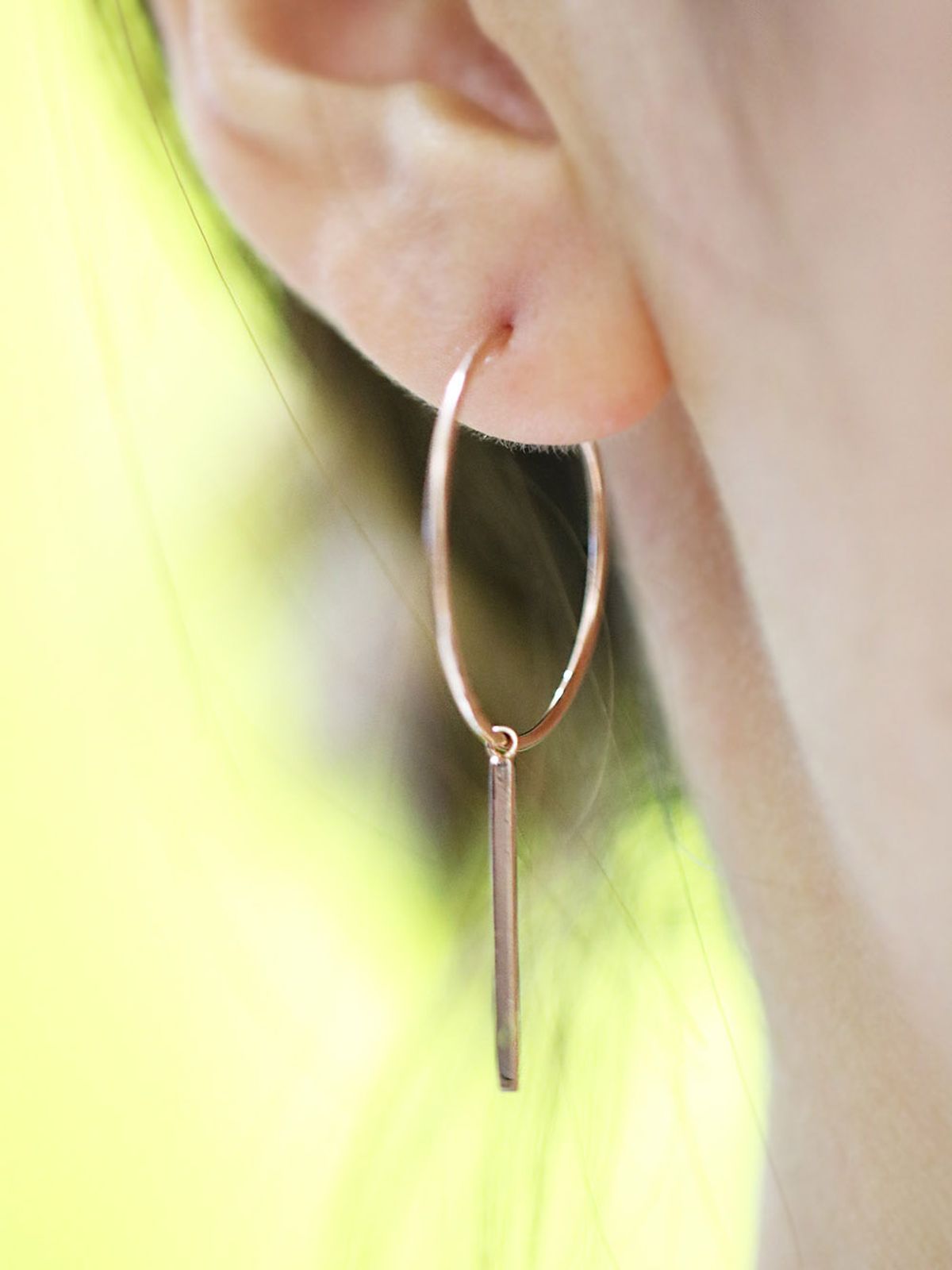 미니멀피어싱(MINIMALPIERCING) 14K 스틱 드롭 링피어싱 귀걸이