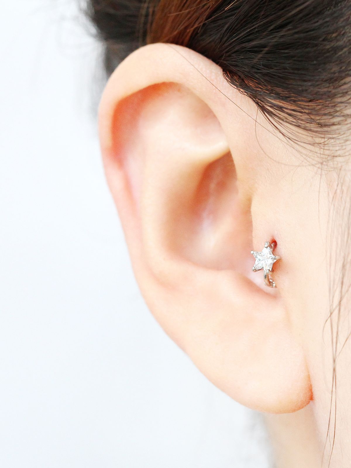 미니멀피어싱(MINIMALPIERCING) 14K 별큐빅 링피어싱 귀걸이