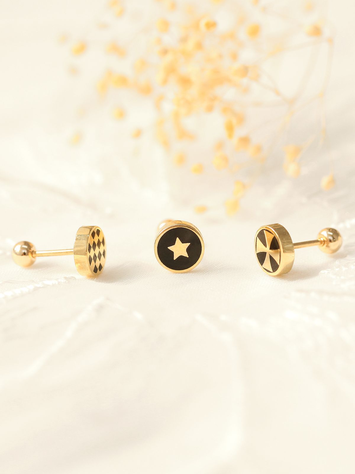 미니멀피어싱(MINIMALPIERCING) 14K 캡틴 블랙 피어싱 귀걸이