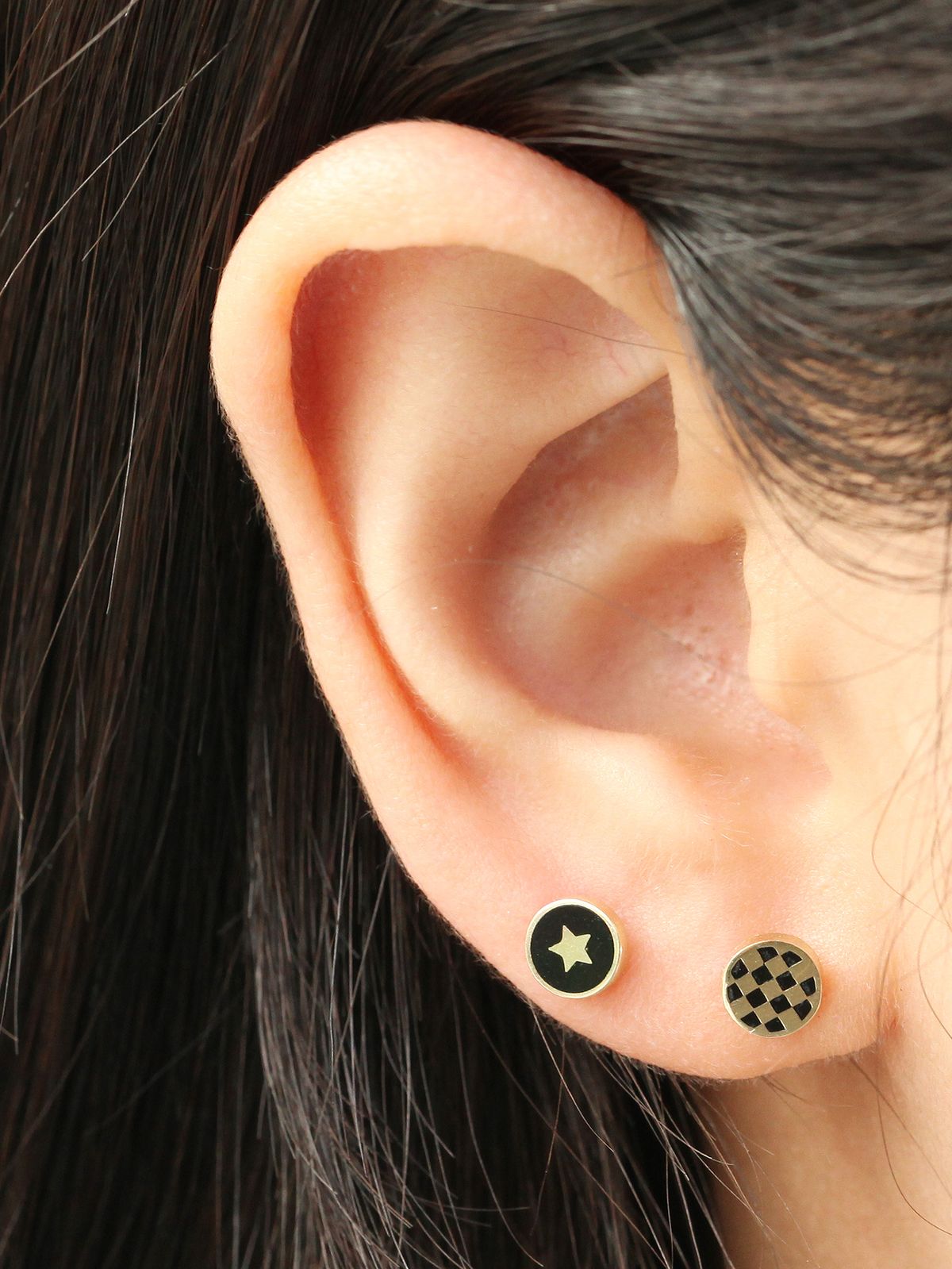 미니멀피어싱(MINIMALPIERCING) 14K 캡틴 블랙 피어싱 귀걸이