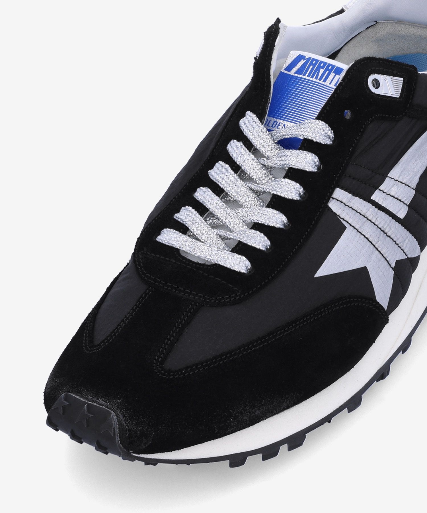 ★Golden ★ Running Marathon Sneakers Black Silver GMF0 Golden Goose Running Marathon Nylon, Silver/Black | Aria Online