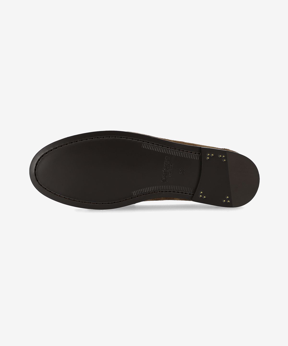 생로랑(SAINT LAURENT) 핸드 스티치 스웨이드 로랑 로퍼 - 스너프 / 8211152OY002732