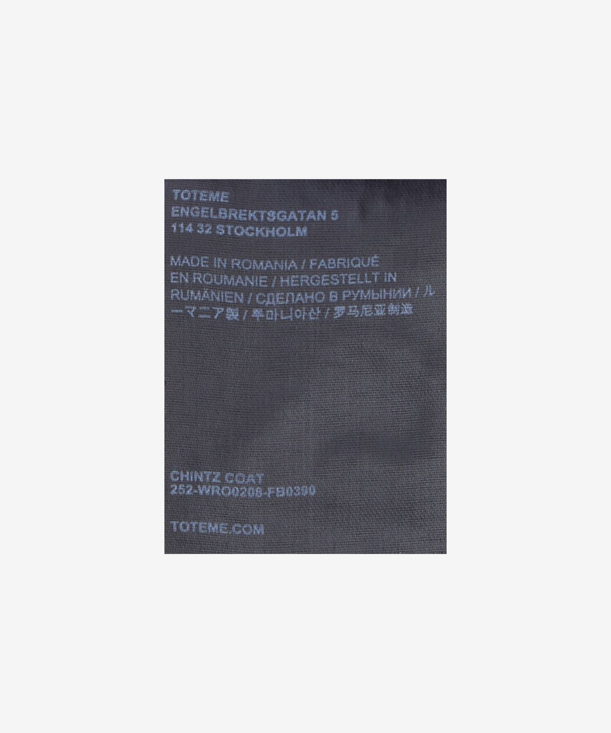 토템(TOTEME) 친츠 코트 - 블랙 / 252WRO0208FB0390001