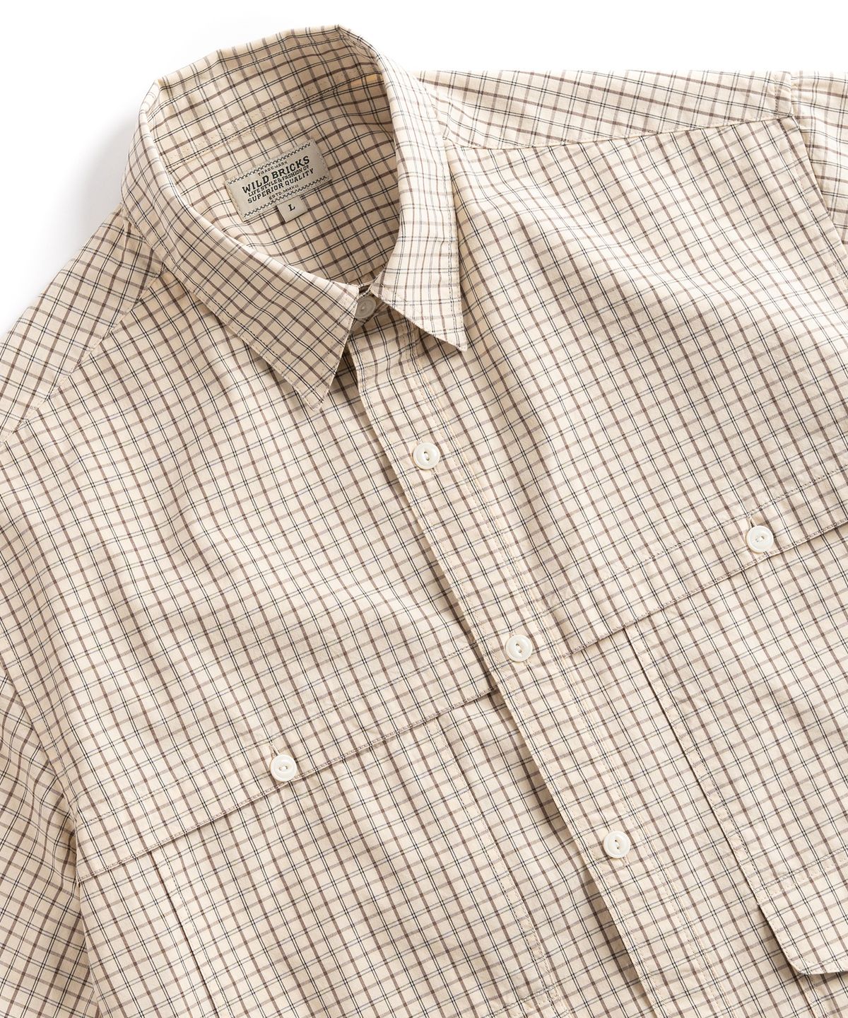 와일드 브릭스(WILD BRICKS) W23 CHECK UTILITY SHIRT (ivory)