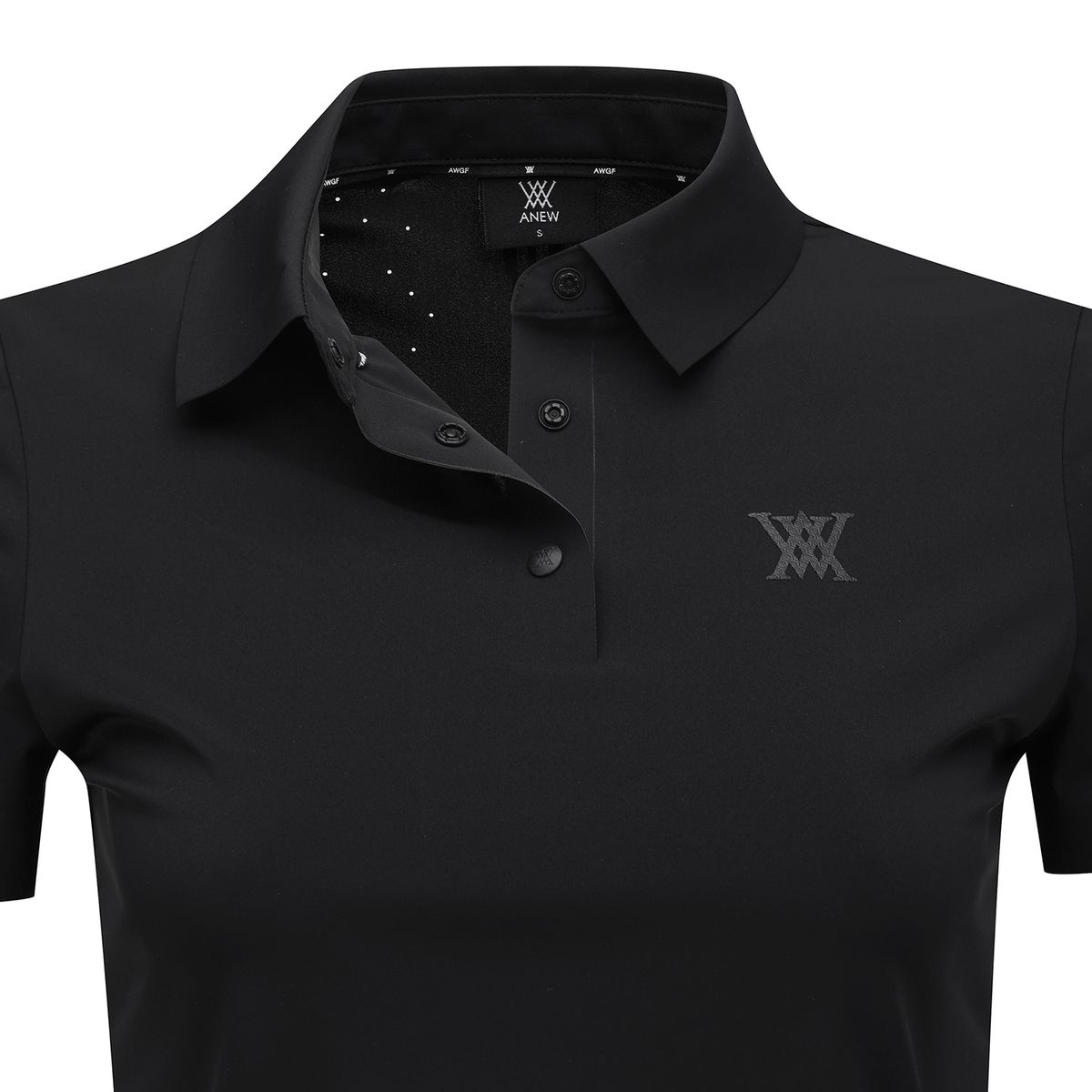 어뉴골프(ANEW GOLF) WOMEN SM BLACK FINISH SHORT T-SHIRT_BK