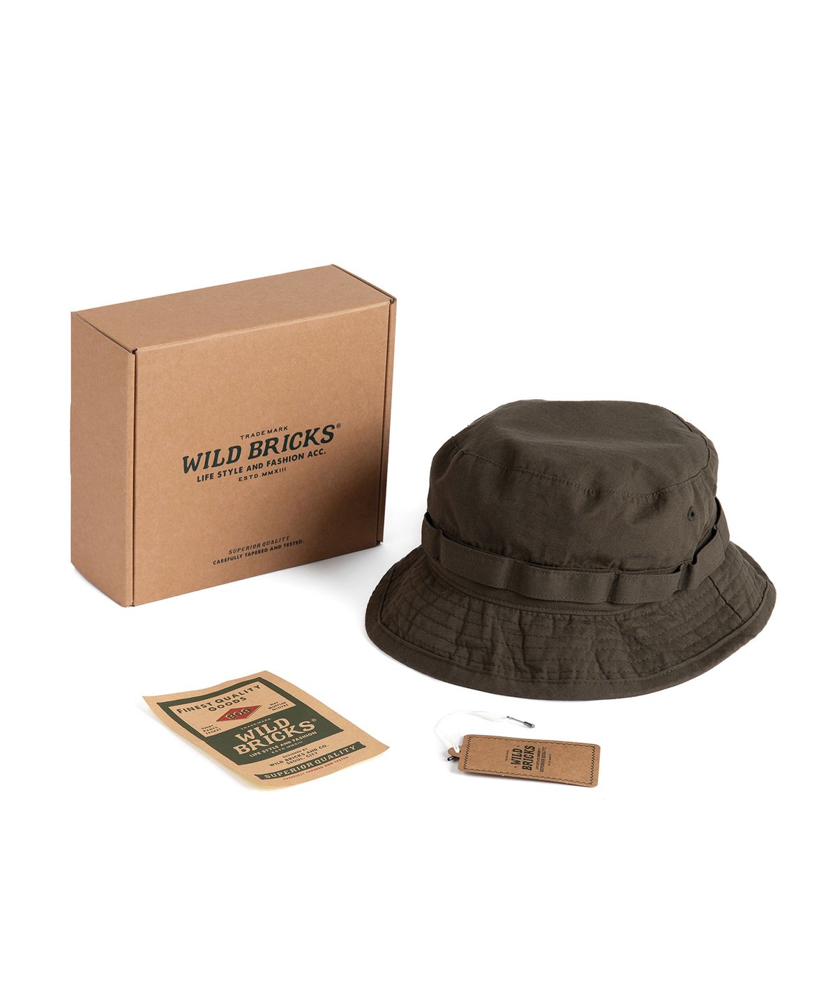 와일드 브릭스(WILD BRICKS) W23 RIPSTOP BOONIE HAT (olive green)