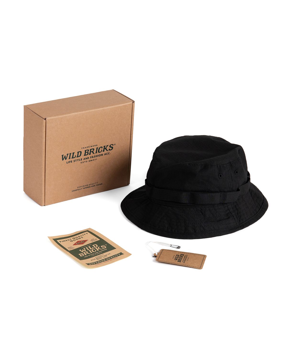 와일드 브릭스(WILD BRICKS) W23 RIPSTOP BOONIE HAT (black)