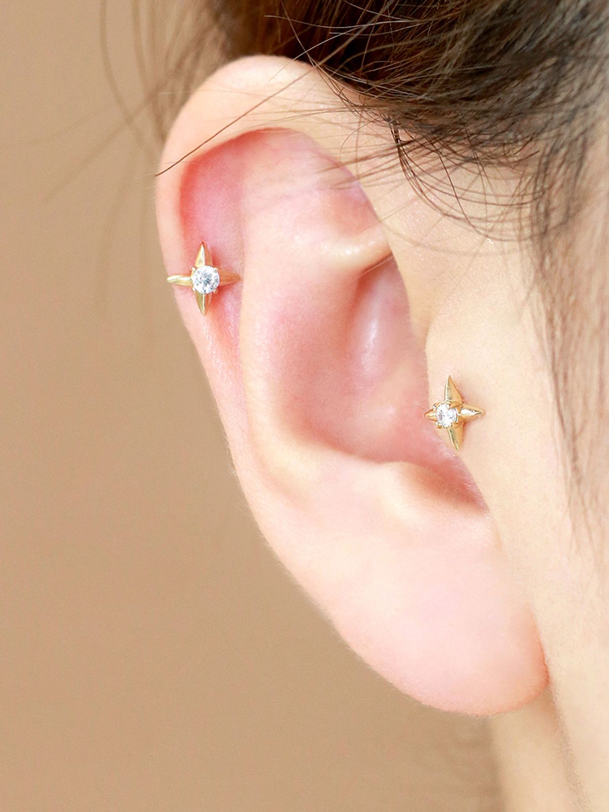 미니멀피어싱(MINIMALPIERCING) 14K 큐빅 스터드 라블렛 피어싱