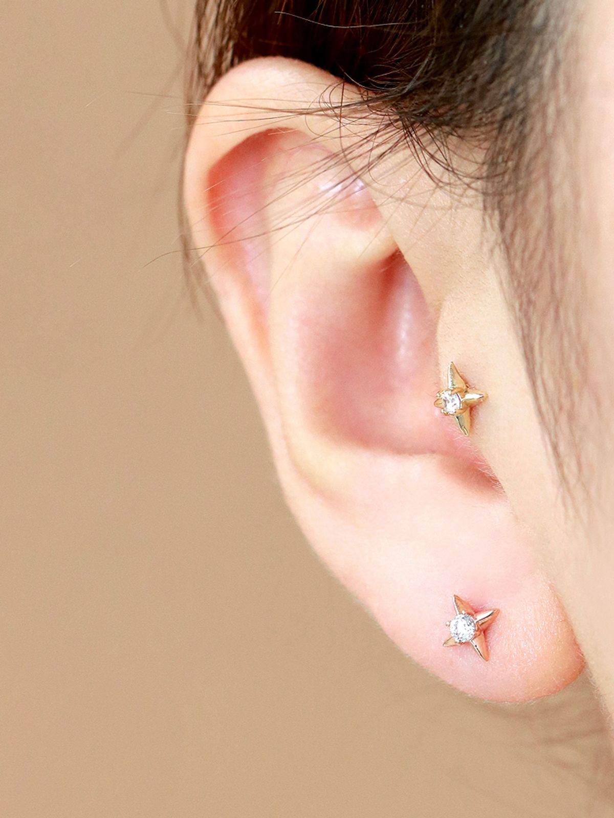 미니멀피어싱(MINIMALPIERCING) 14K 큐빅 스터드 라블렛 피어싱