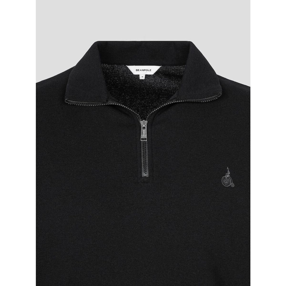 빈폴 멘(BEANPOLE MEN) 강연 밀라노 하프집업 스웨트 반소매 티셔츠  블랙 (BC5442C195)