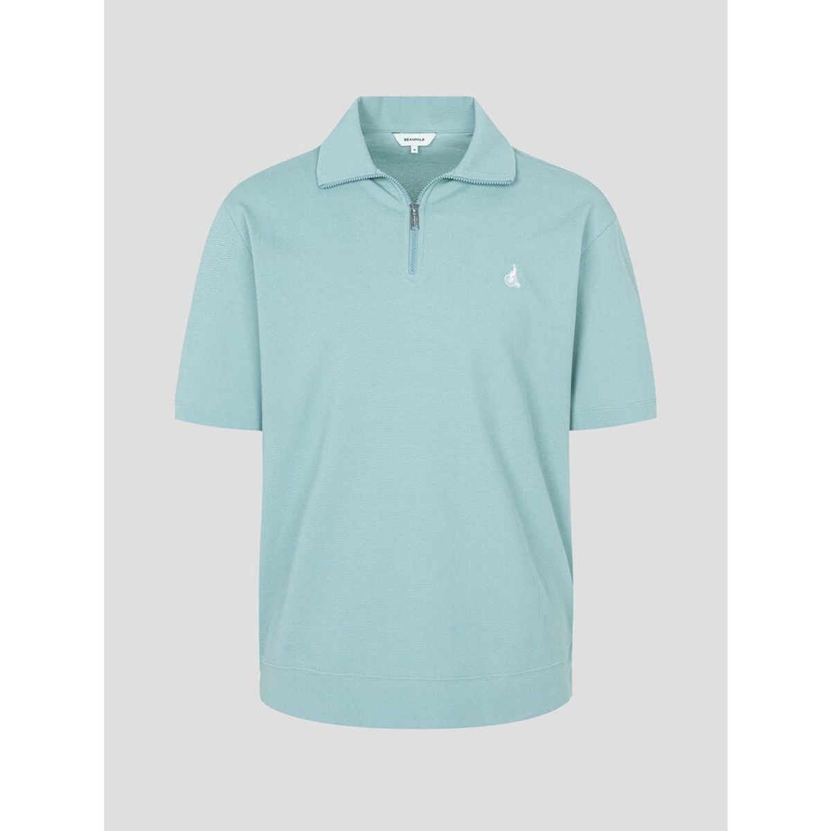 빈폴 멘(BEANPOLE MEN) 강연 밀라노 하프집업 스웨트 반소매 티셔츠  라이트 그린 (BC5442C19L)