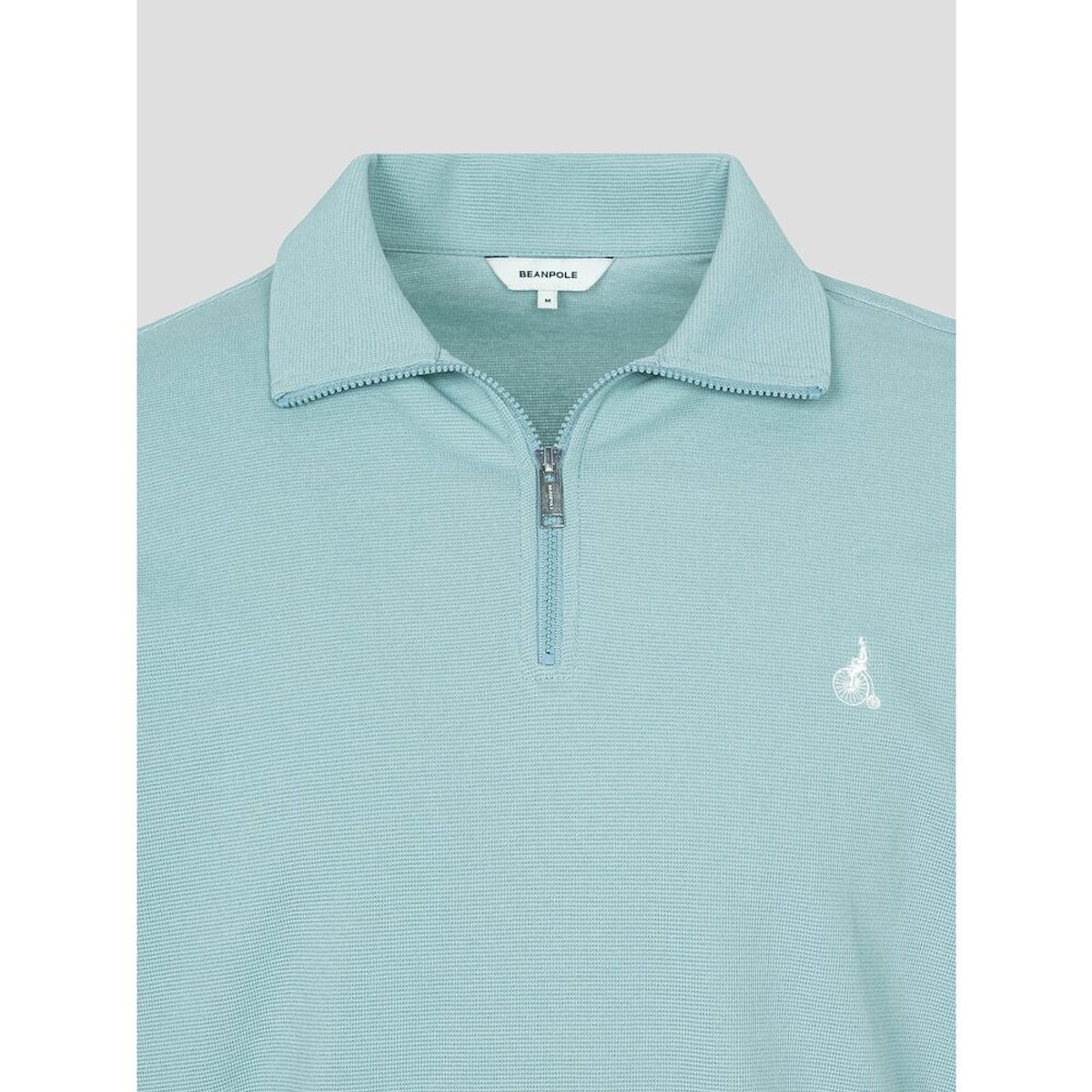 빈폴 멘(BEANPOLE MEN) 강연 밀라노 하프집업 스웨트 반소매 티셔츠  라이트 그린 (BC5442C19L)