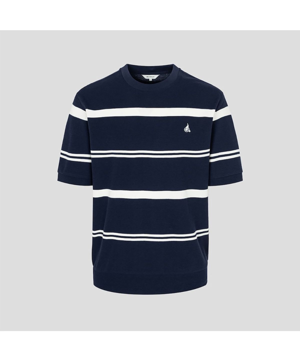 빈폴 멘(BEANPOLE MEN) 강연 밀라노 선염 라운드 스  티셔츠  네이비 (BC5442C37R)