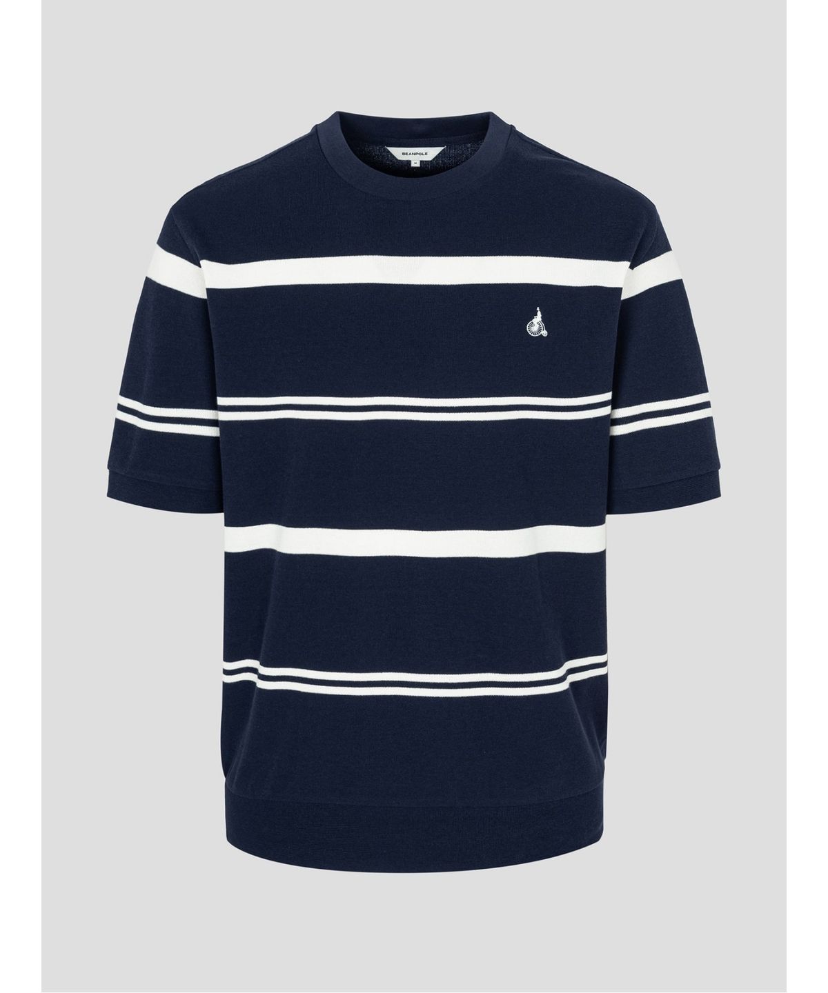 빈폴 멘(BEANPOLE MEN) 강연 밀라노 선염 라운드 스  티셔츠  네이비 (BC5442C37R)