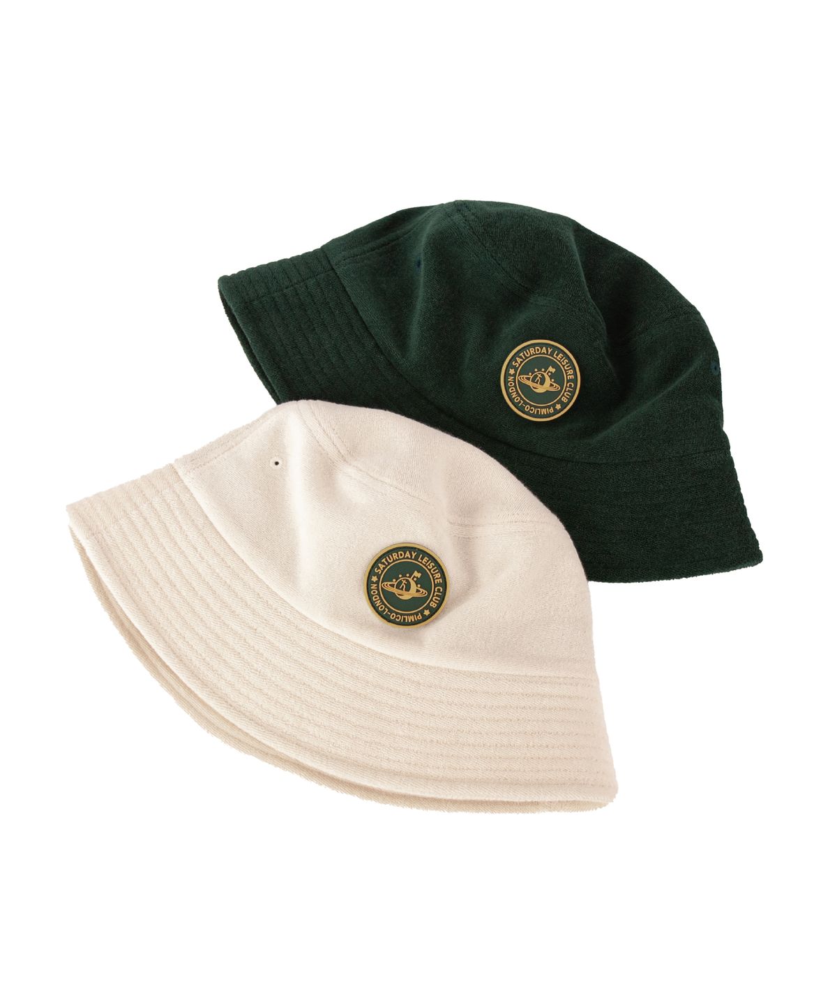 세러데이 레저 클럽(SATURDAY LEISURE CLUB) Leisure Terry Bucket Hat (Rubber Patch) - British Racing Green