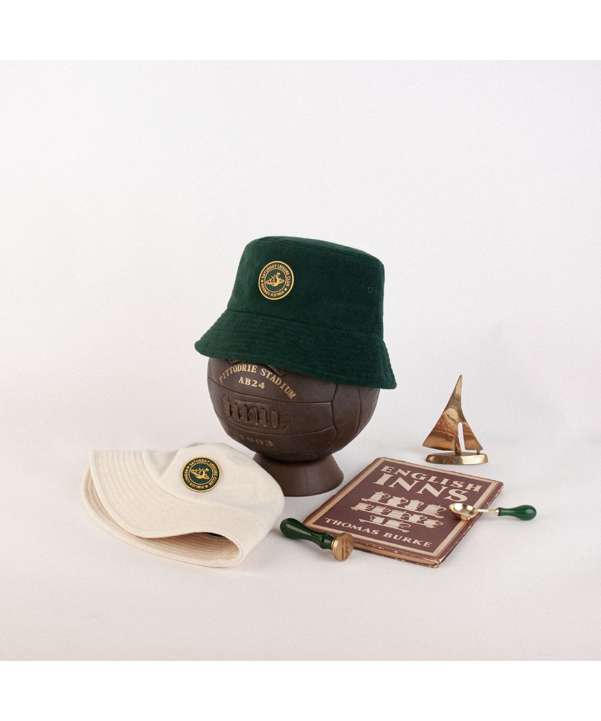 세러데이 레저 클럽(SATURDAY LEISURE CLUB) Leisure Terry Bucket Hat (Rubber Patch) - Ivory