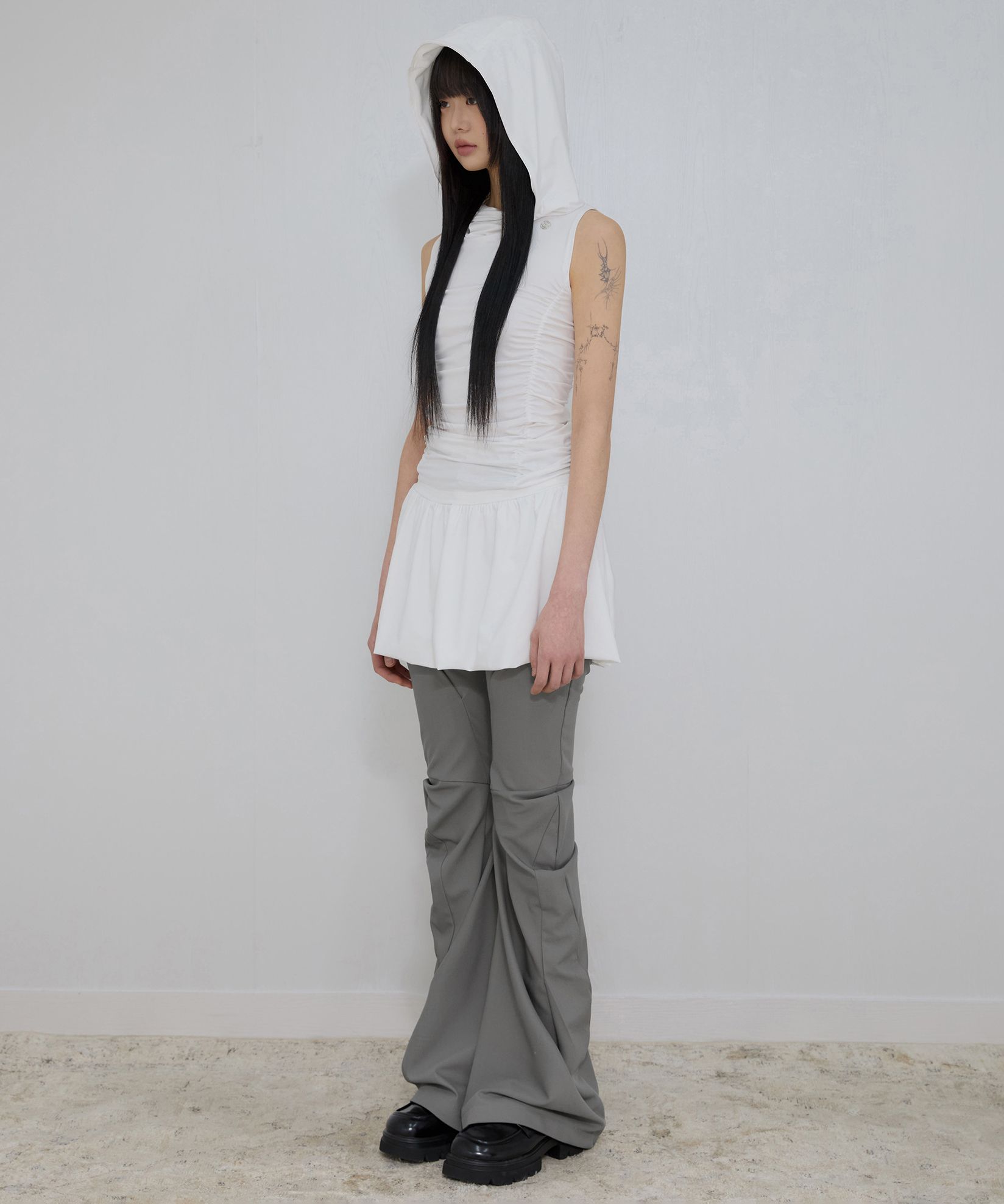 ●FLARE UP● Hooded High Neck Dress FL-155 (4色) MUSINSA | FLAREUP Hooded High Neck Dress (FL-155_White)