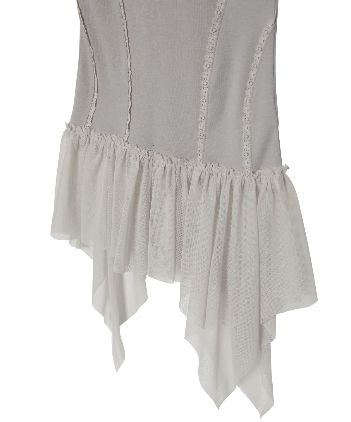 플레어업(FLAREUP) Layered Lace Frill Sleeveless (FL-157_Gray)