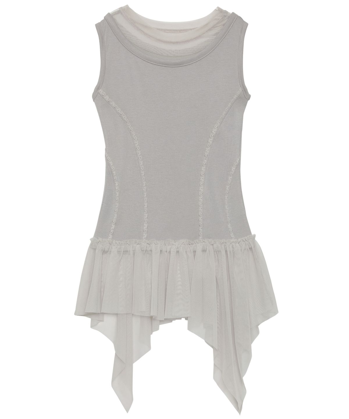 플레어업(FLAREUP) Layered Lace Frill Sleeveless (FL-157_Gray)
