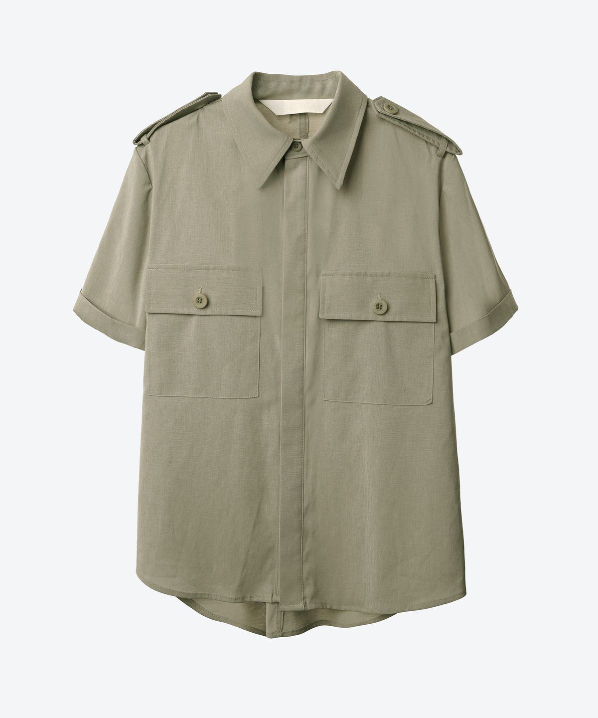 언티지(UNTAGE) 사파리 반팔셔츠[Khaki(UNISEX)]_UTS-SS52