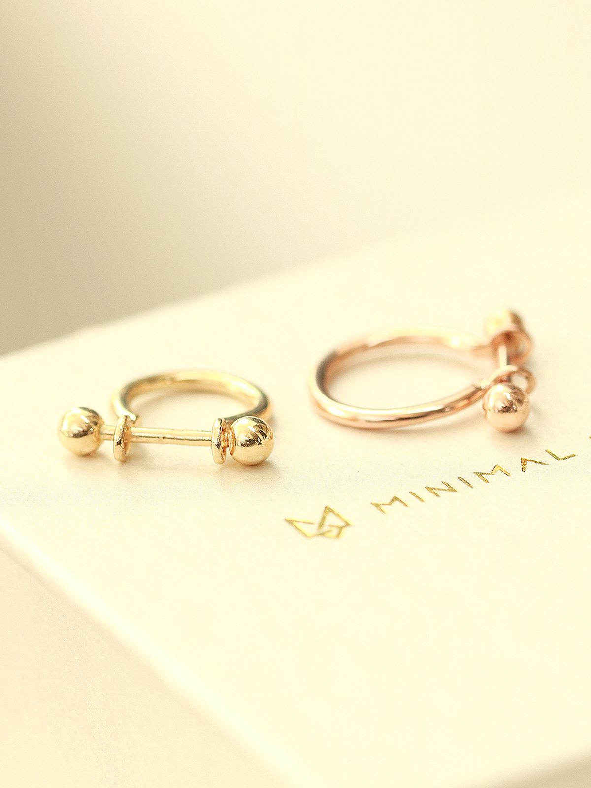 미니멀피어싱(MINIMALPIERCING) 14K 심플 C자 이너컨츠 피어싱 귀걸이