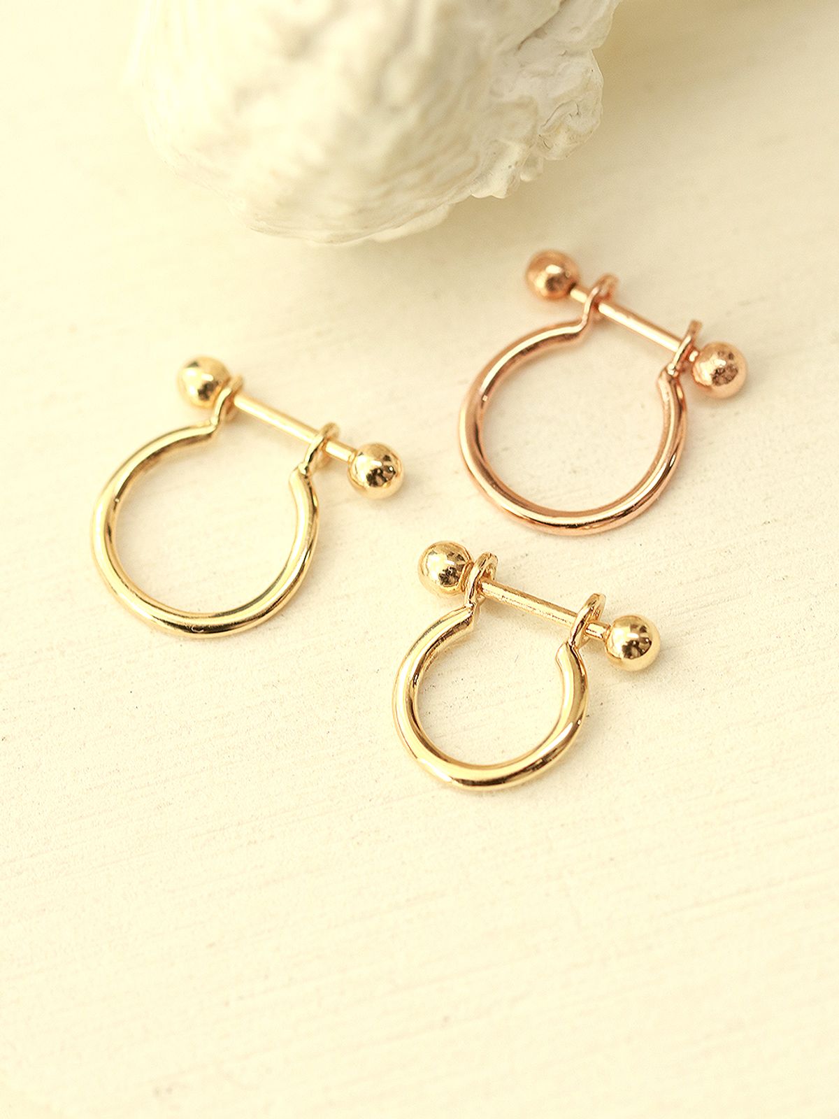 미니멀피어싱(MINIMALPIERCING) 14K 심플 C자 이너컨츠 피어싱 귀걸이