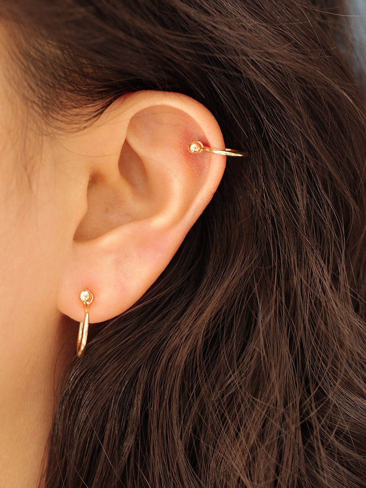 미니멀피어싱(MINIMALPIERCING) 14K 심플 C자 이너컨츠 피어싱 귀걸이