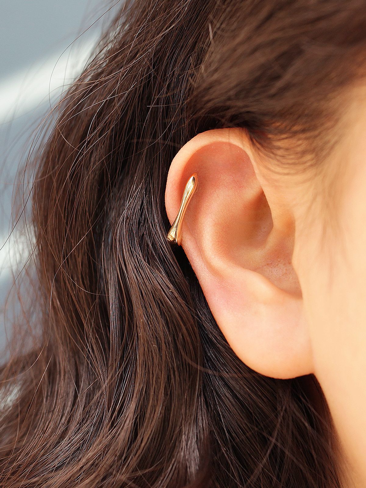 미니멀피어싱(MINIMALPIERCING) 14K 볼드 라인 링피어싱 귀걸이