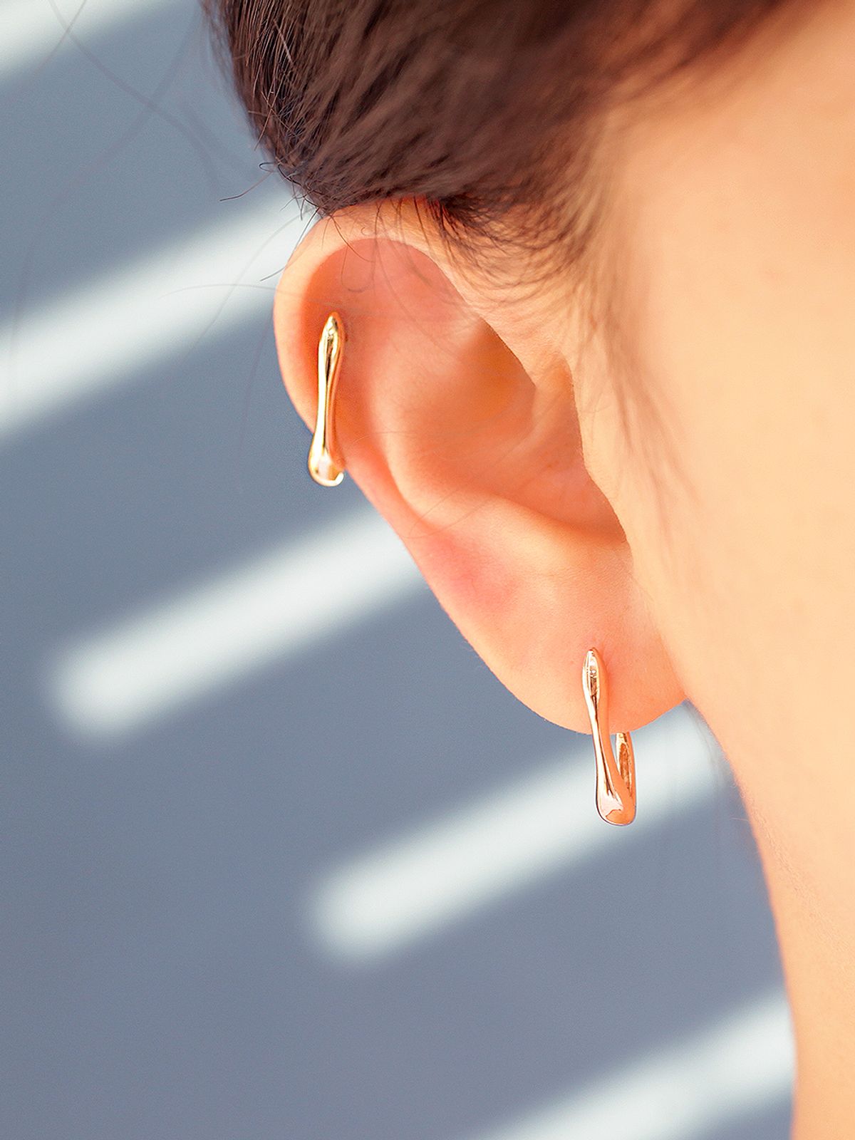미니멀피어싱(MINIMALPIERCING) 14K 볼드 라인 링피어싱 귀걸이