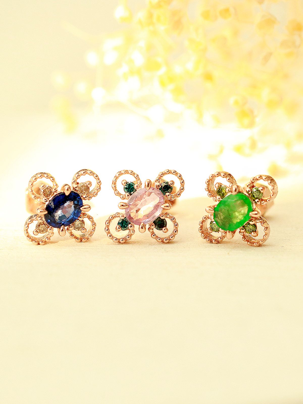 미니멀피어싱(MINIMALPIERCING) 14K 엔틱 다이아 플라워 피어싱